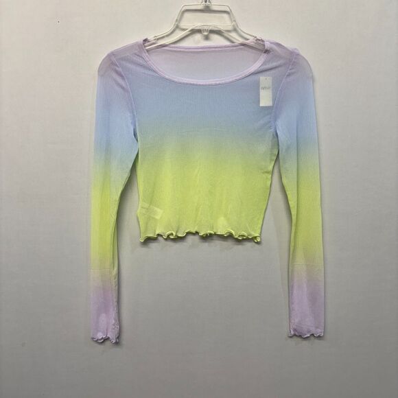 NWT Aerie Women Long Sleeve Sheer Mesh Crop Top Shirt Tee Size Small M290 -13 - Picture 15 of 15